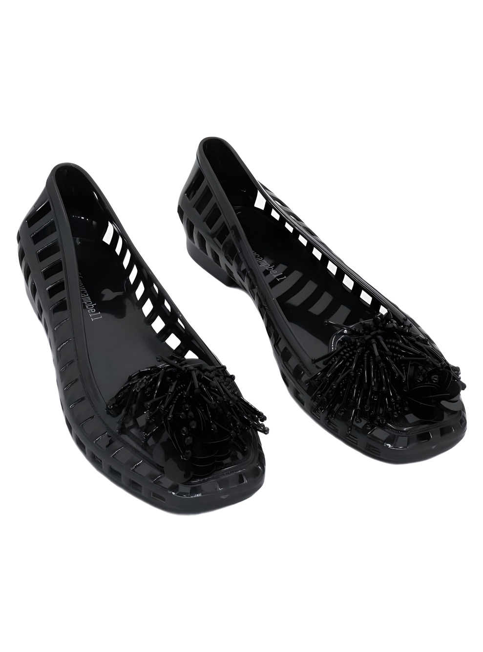 Jeffrey Campbell Danceteria Embellished Jelly Flats Black Combo Size 8M